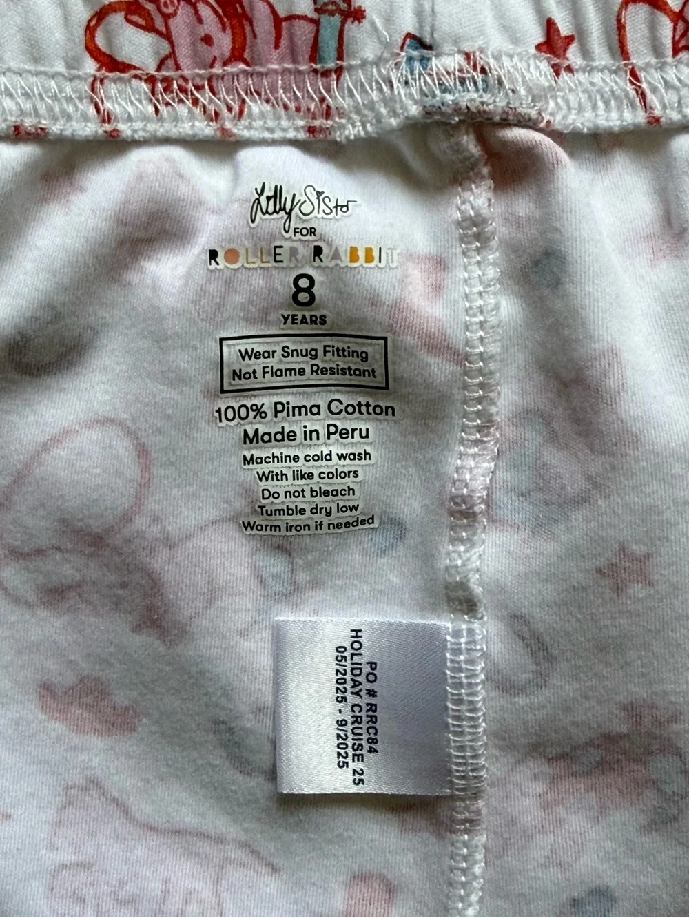 Roller Rabbit × Lilly Sisto Kids “Piggy Up” Pajama Set - Size 8Y